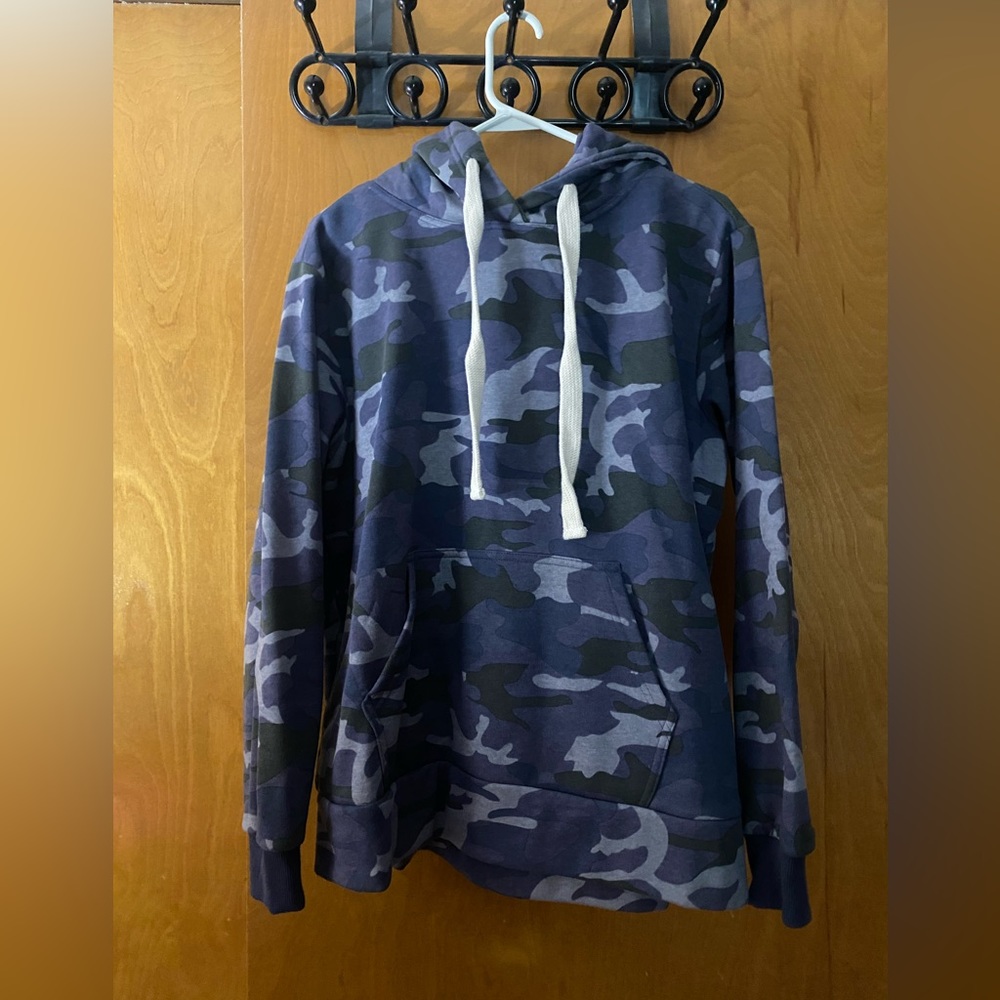 Zenana blue camo hoodie